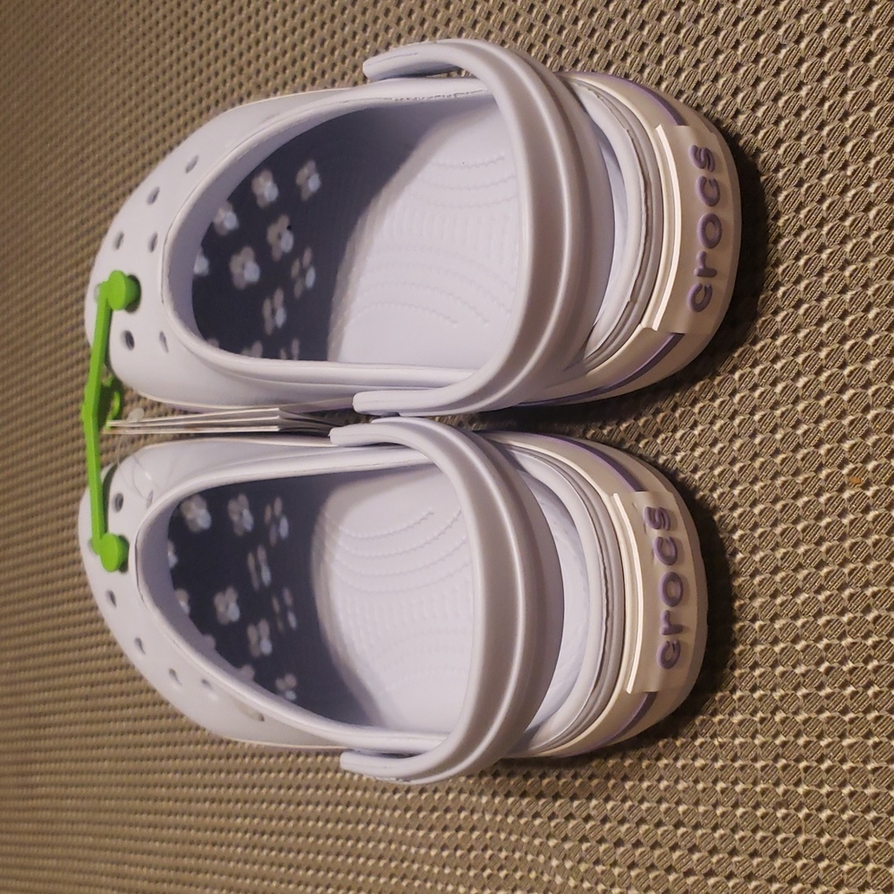 Crocs Women's Size 9 Classic Clog - White and Blue - Picture 4 of 6